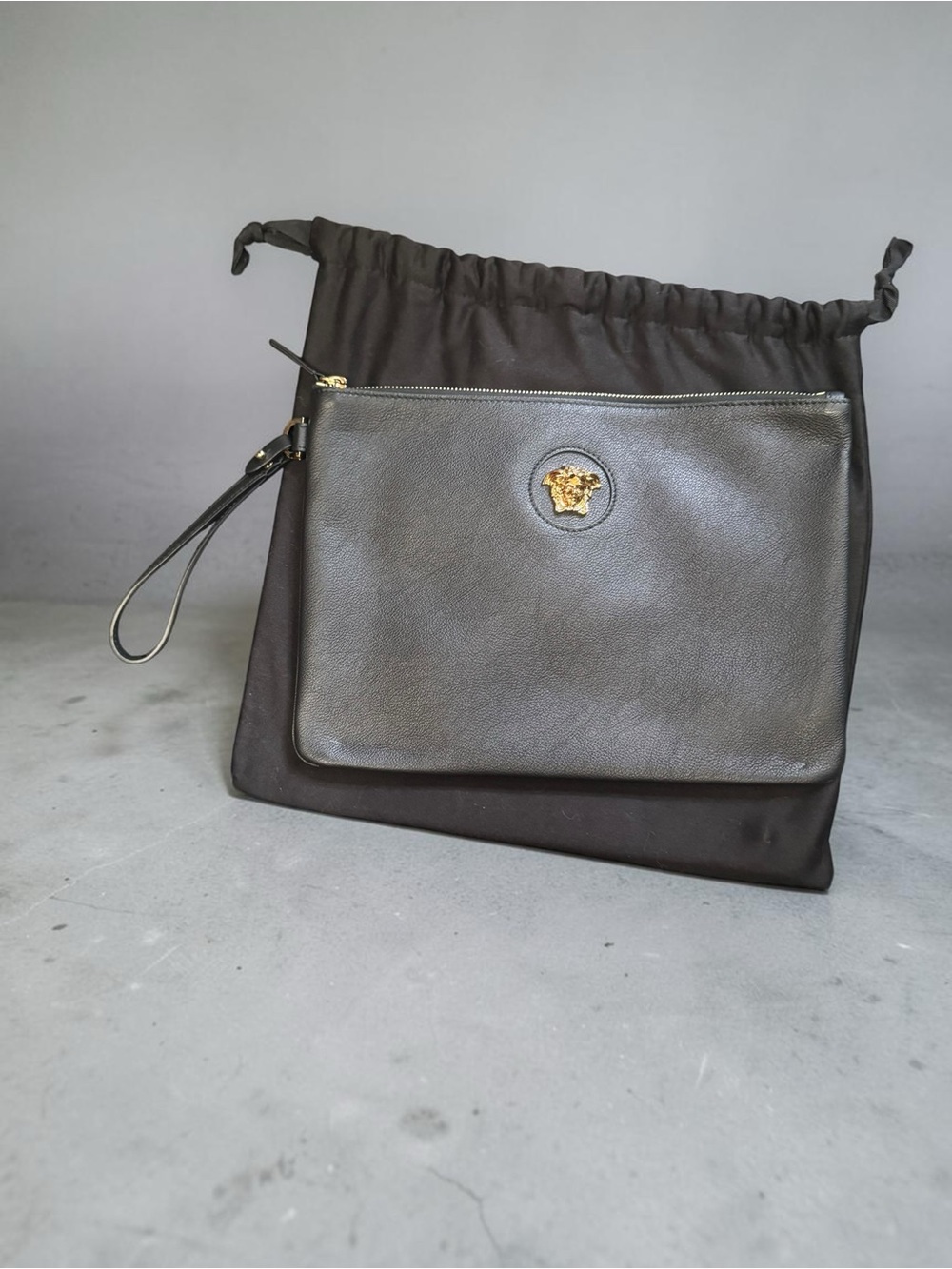 Versace La Medusa Leather Pouch Full Inclusion